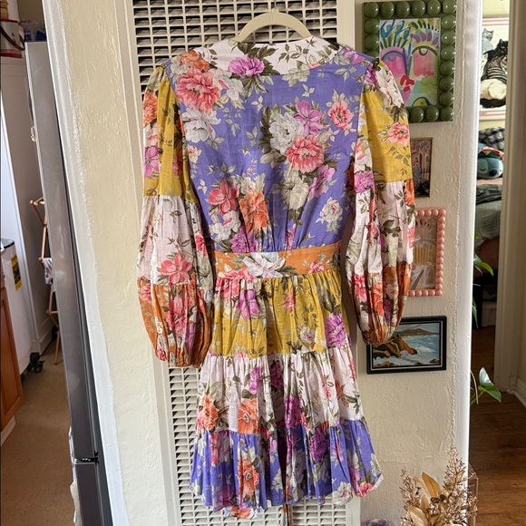 NEW Zimmermann Pattie tiered floral wrap dress - Picture 11 of 12